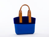 The Azurite Set - Snorkle Blue Body With Blue Velvet Trim and Amber Eco-Leather Handles