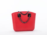 The Carmine Set - Red Body With Onyx Chain and Eco-Leather Handles