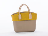 The Galveston Set - Iced Coffee Body With Olive Alcantara Trim and Short Nude Eco-Leather Handles