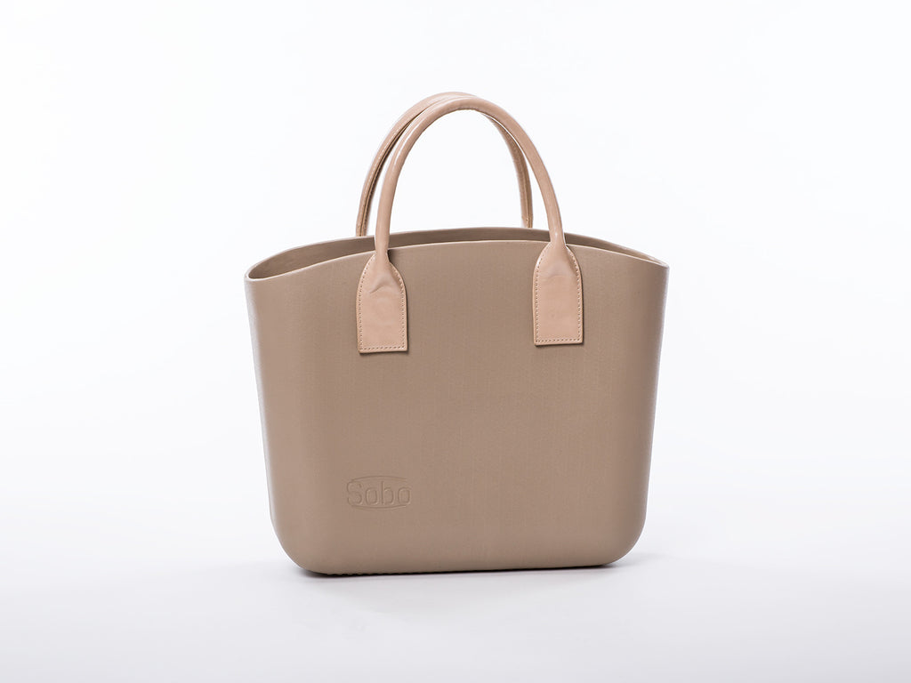 Sobo Fashion Short Beige Eco-Leather Handles on Iced Coffee Body