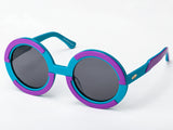 Sobo Sunglasses Light Blue and Purple Frame with Smoke Lens