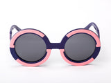 Sobo Sunglasses Navy Blue and Pink Frame with Smoke Lens
