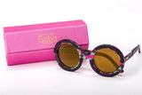 Sobo Sunglasses Pink Camo Frame with Mirror Gold Lens & Pink Case With Gold Logo